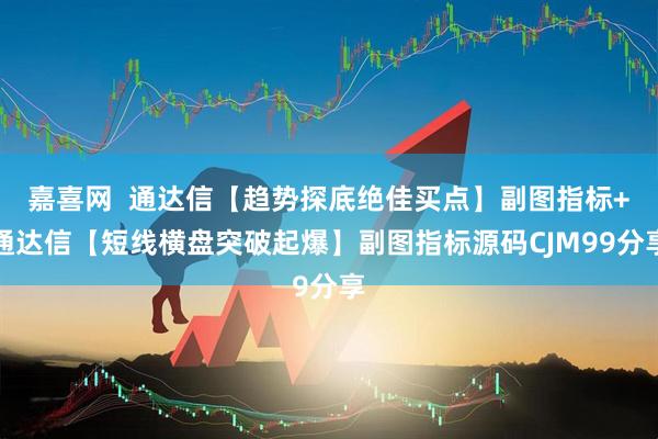 嘉喜网  通达信【趋势探底绝佳买点】副图指标+通达信【短线横盘突破起爆】副图指标源码CJM99分享